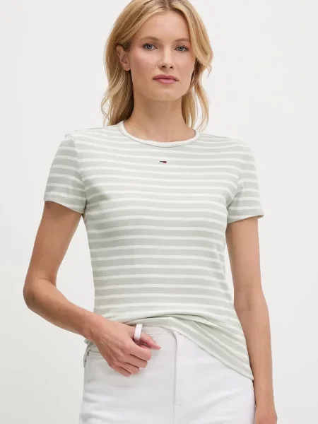 Tommy Jeans basic tričko s zelené