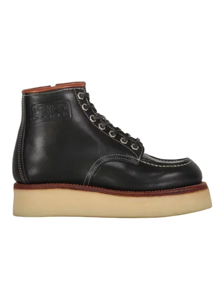 Buty do kostki Kenzo skórzane czarne