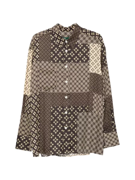 Cămașă The Shirt cu imagine cu imprimeu geometric maro