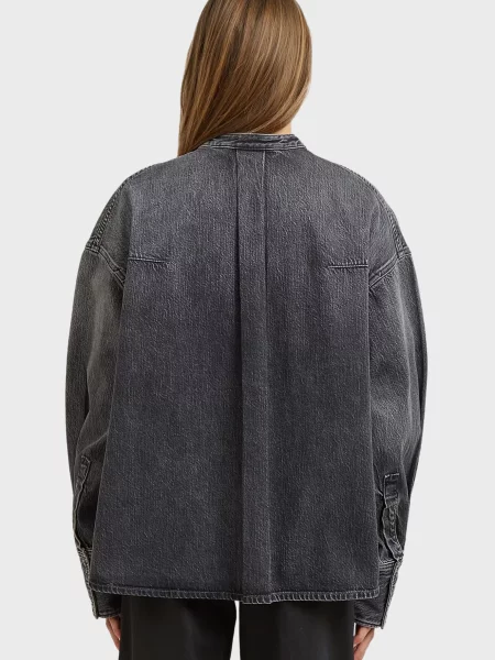 Рубашка G-star Raw с V-образным вырезом серая