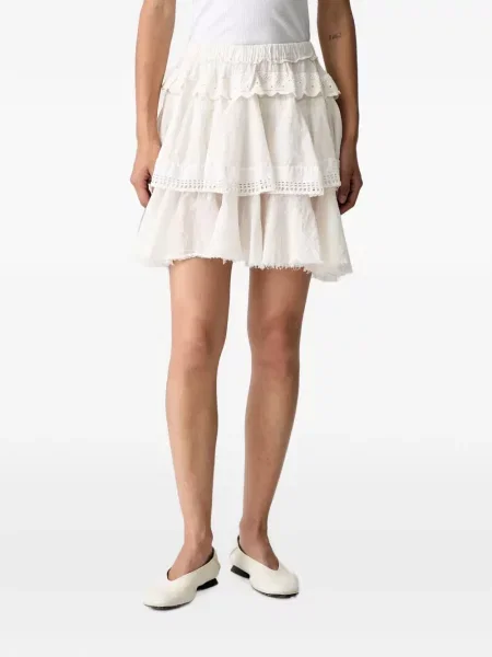 Fusta mini Vicolo cu broderie alb