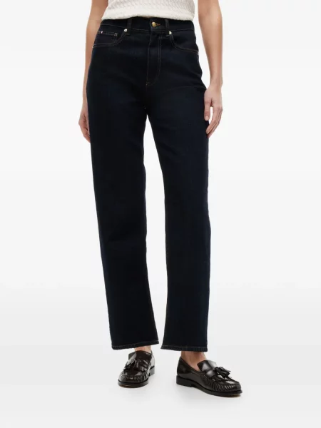 Дънки straight leg Tommy Hilfiger с автограф синьо