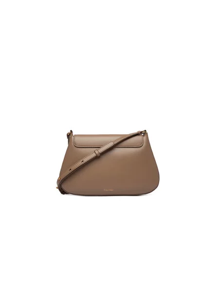 Calvin Klein Ročna torba Hardware Flap Meidum Crossbody bež