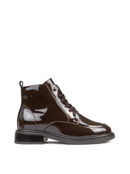 Черевики Alex Bell лакова натуральна шкіра коричневий