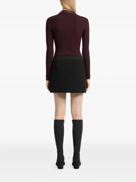 Gulerat pulover Courreges tricotate violet