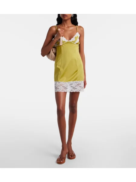 Rochie Chloé din dantelă galben