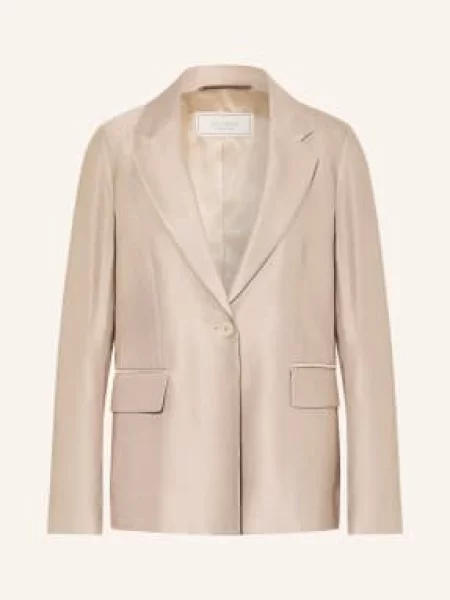 Peserico Marynarka Z Lnu beige beżowa