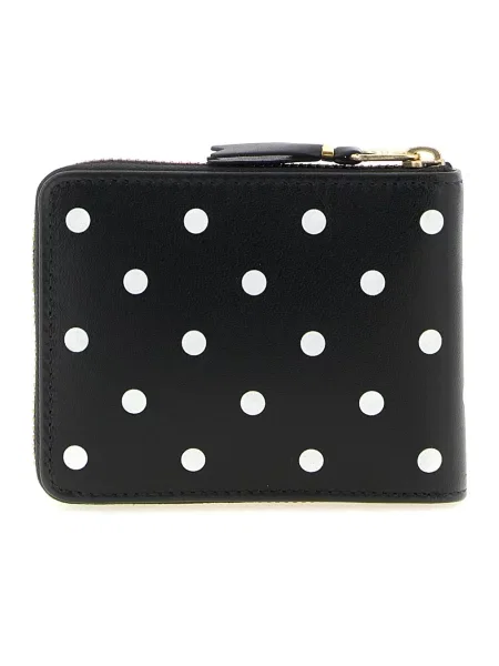 Portfel Comme Des Garcons skórzany w grochy czarny