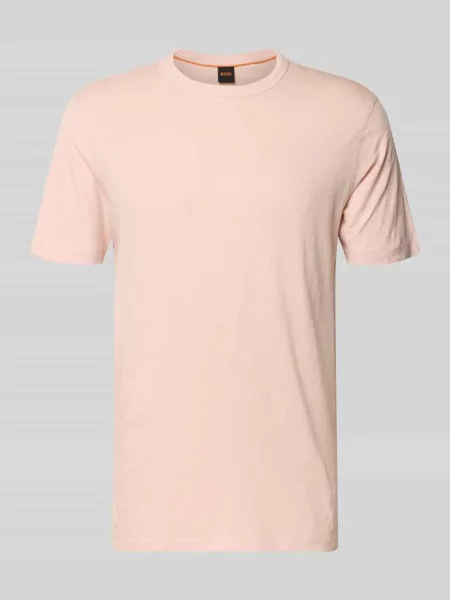 T-shirt o kroju regular fit z czystej bawełny model TEGOOD' Boss Orange różowa