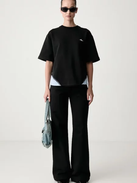 MSGM pantaloni pentru femei din negru
