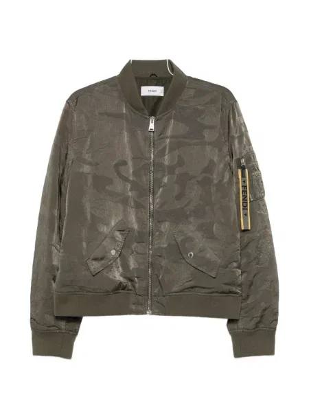Geacă bomber Fendi cu model camuflaj verde