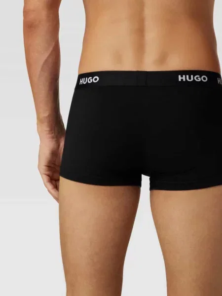 Obcisłe bokserki z detalami z logo w zestawie 3 szt. Hugo czarne