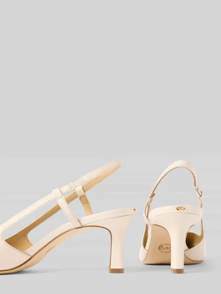 Czółenka ze skóry naturalnej model ‘Alora’ Michael Michael Kors biała