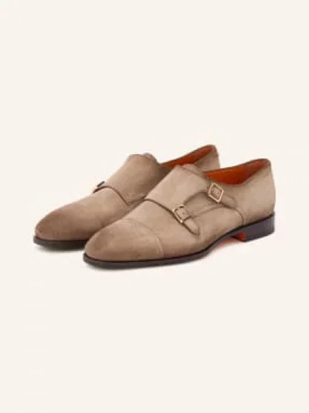 Santoni Podwójne Monki Axel beige beżowy