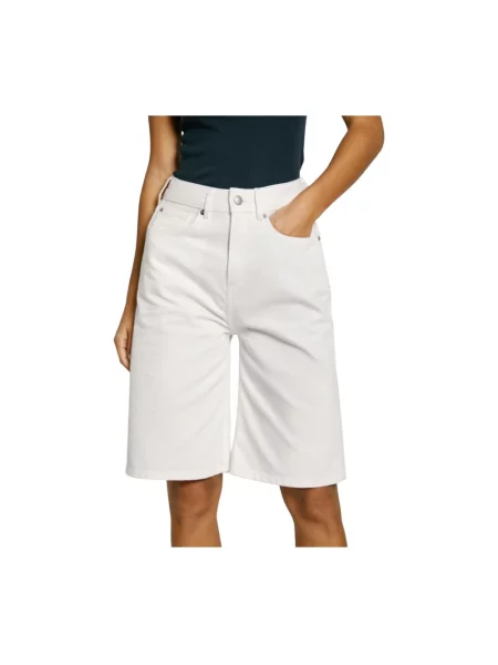 Krótkie bermudy Pepe Jeans z wysoką talią białe