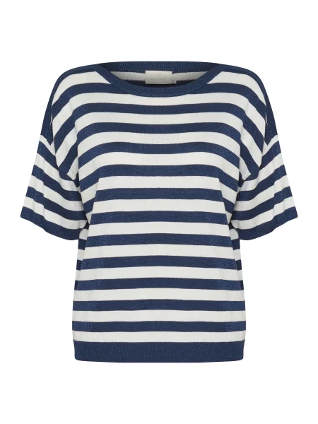 Kaffe Pulover Regina bleumarin alb