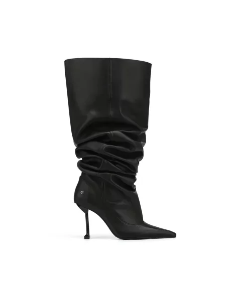 Naked Wolfe kozaki skórzane Vern na szpilce Vern Nappa Prince Leather Black czarny