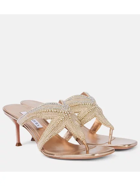 Sandale Aquazzura din piele auriu