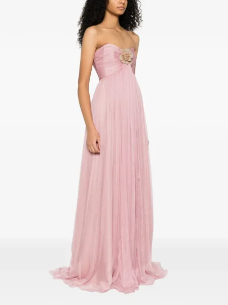 Rochie maxi M.marquise cu model floral de costum roz