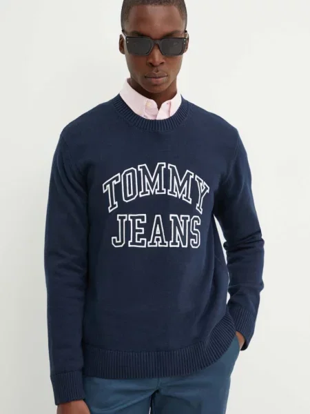 Пуловер Tommy Jeans мъжки тъмносиньо