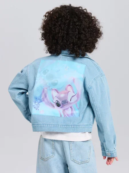 Sinsay Košilová bunda Stitch modrá