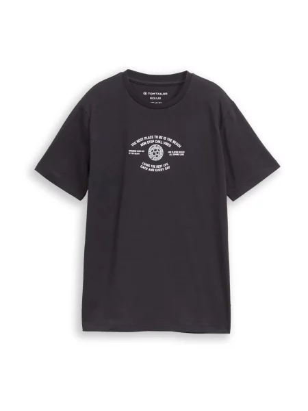 TOM TAILOR Tricou gri metalic / murdar alb