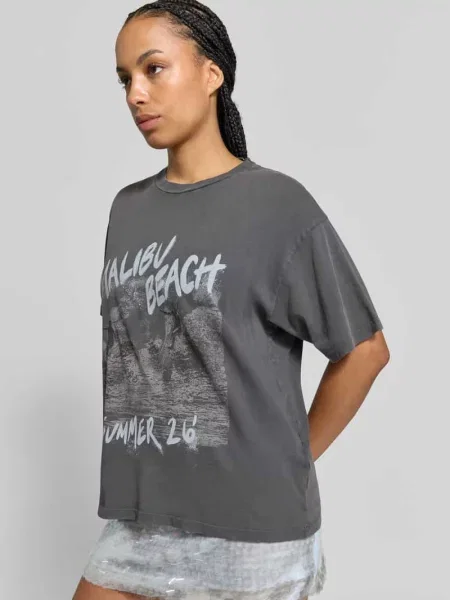 T-shirt z nadruk malibu beach Anine Bing czarna