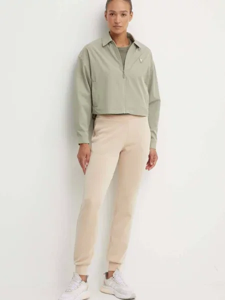 Guess pantaloni de trening pentru femei cu modal OLYMPE bej