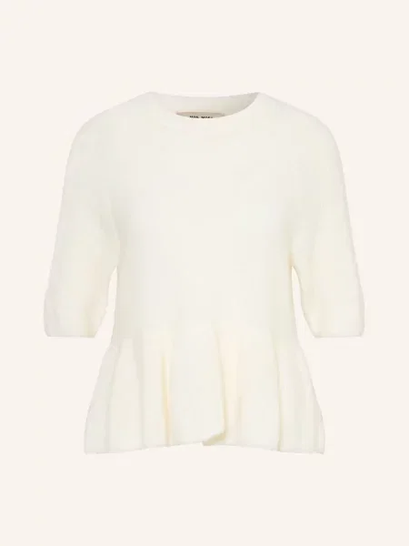 Sweter z dzianiny z mieszanka wełny z alpaki model Thora' Mos Mosh beżowy