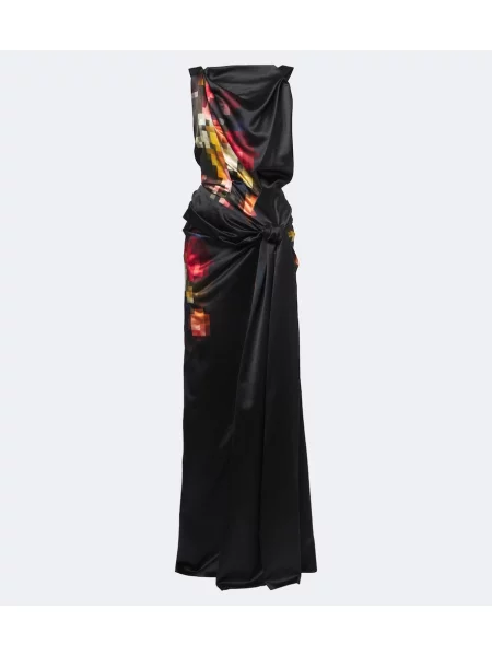 Rochie Dries Van Noten din satin cu imagine drapată
