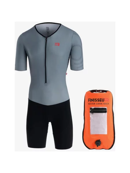 Tritraje finisseur core fever koszulka z krótkim rękawem + boya finisseur open water chłopięcy szary XL czarny