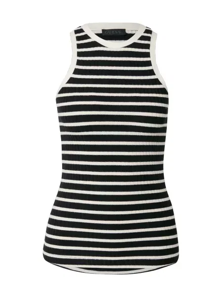GUESS Top CAMILLA črna bela