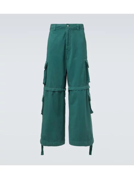 Cargo kalhoty Erl s vysokým pasem zelené