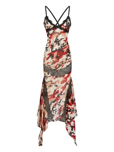 Sukienka The Attico koronkowa w kamuflażu garniturowa