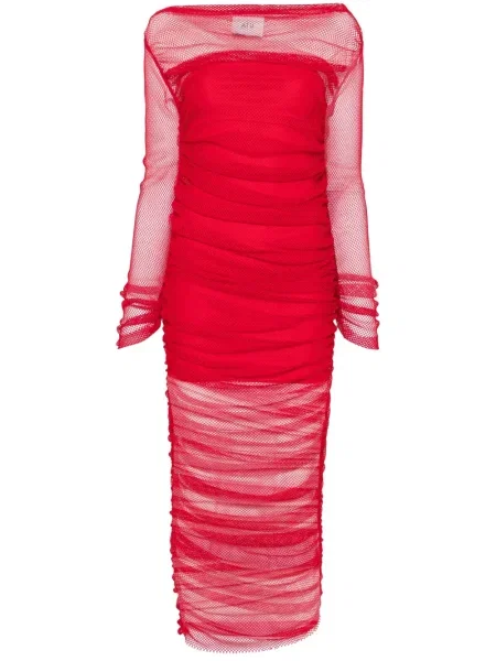 Rochie midi Atu Body Couture plasă până la genunchi de costum roșu