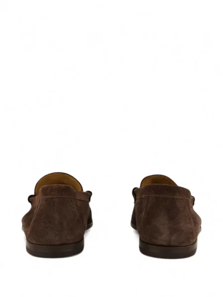 Pantofi loafer Common Projects din piele de căprioară cu bretele maro