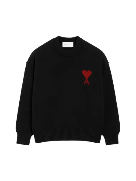 Sweter Ami Paris wełniany czarny