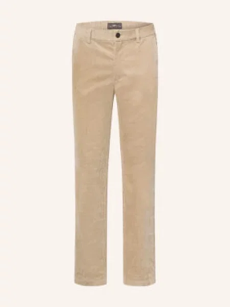 Fynch-Hatton Spodnie Z Sztruksu Typu Chino O Regularnym Kroju beige beżowe