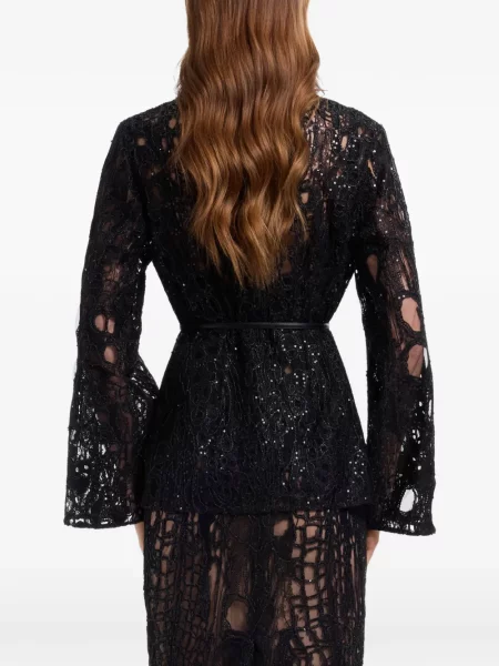 Яке Elie Saab бродирано черно
