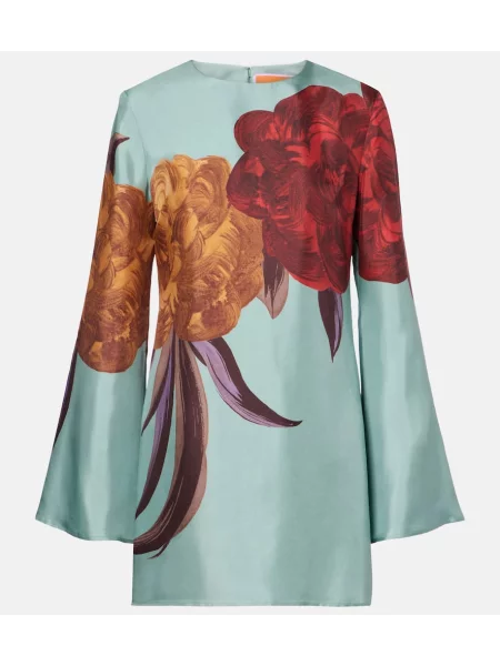 Rochie La Doublej de mătase cu model floral