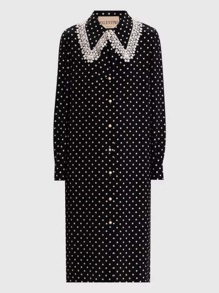 Сукня-сорочка в горох Valentino чорна