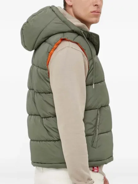 Vestă Alpha Industries cu glugă verde
