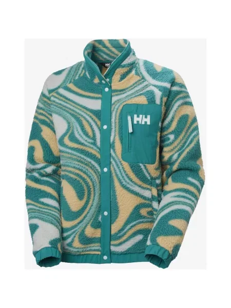 Polar Helly Hansen Imperial Printed Pile Snap zielony żółty XS biały