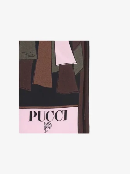 Sutien bandeau Pucci de mătase cu imagine maro