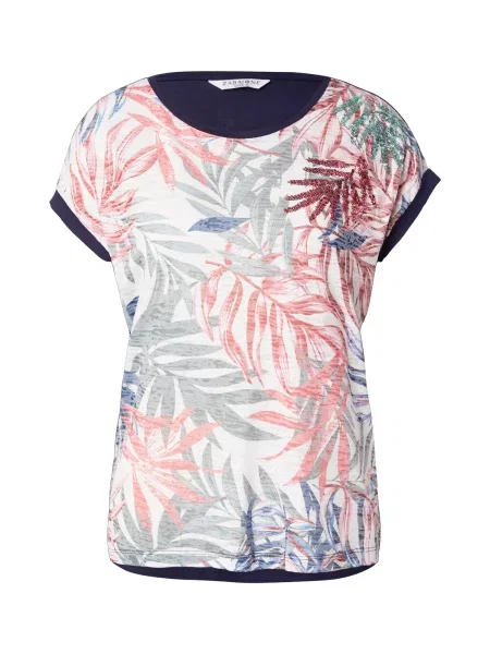 ZABAIONE Tricou bleumarin / verde pastel / roșu pepene / murdar alb