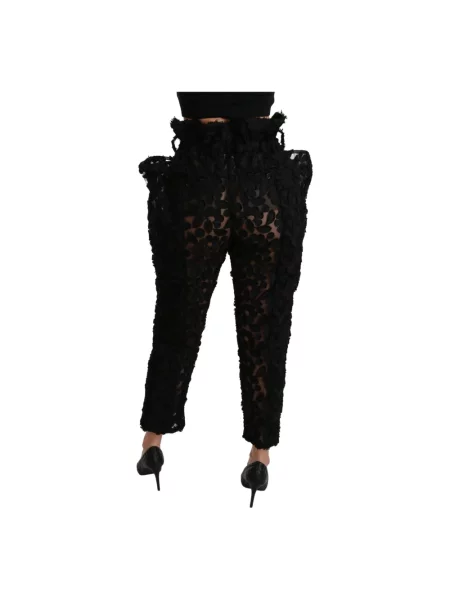 Spodnie Dolce And Gabbana koronkowe biznesowe czarne