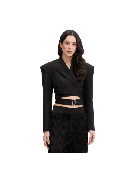 Karl Lagerfeld marynarka z lnu Karl Lagerfeld Studio czarna