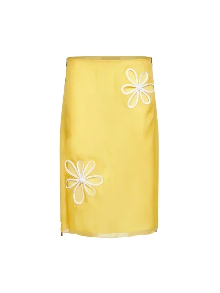 Spódnica midi Fendi żółta