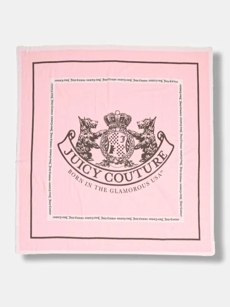 Тънък шал Juicy Couture Pashmina с десен розово