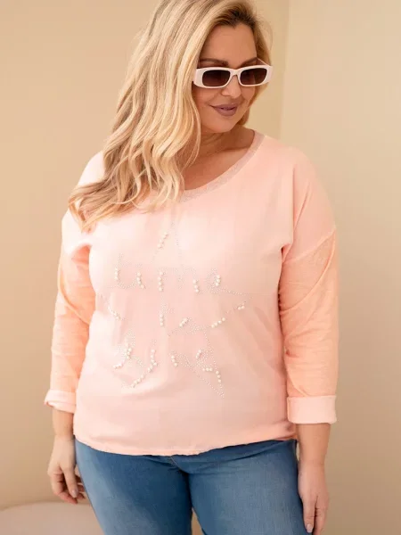 Bluzka Kesi Włoski z nadrukiem biała